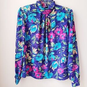 Vintage LATC Petites Floral Print Blouse